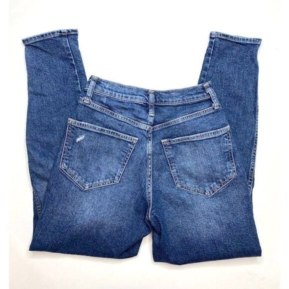 Juniors ARIZONA Highest Rise MoM Denim Ripped Distressed Jeans Sz 1 - Picture 7 of 10